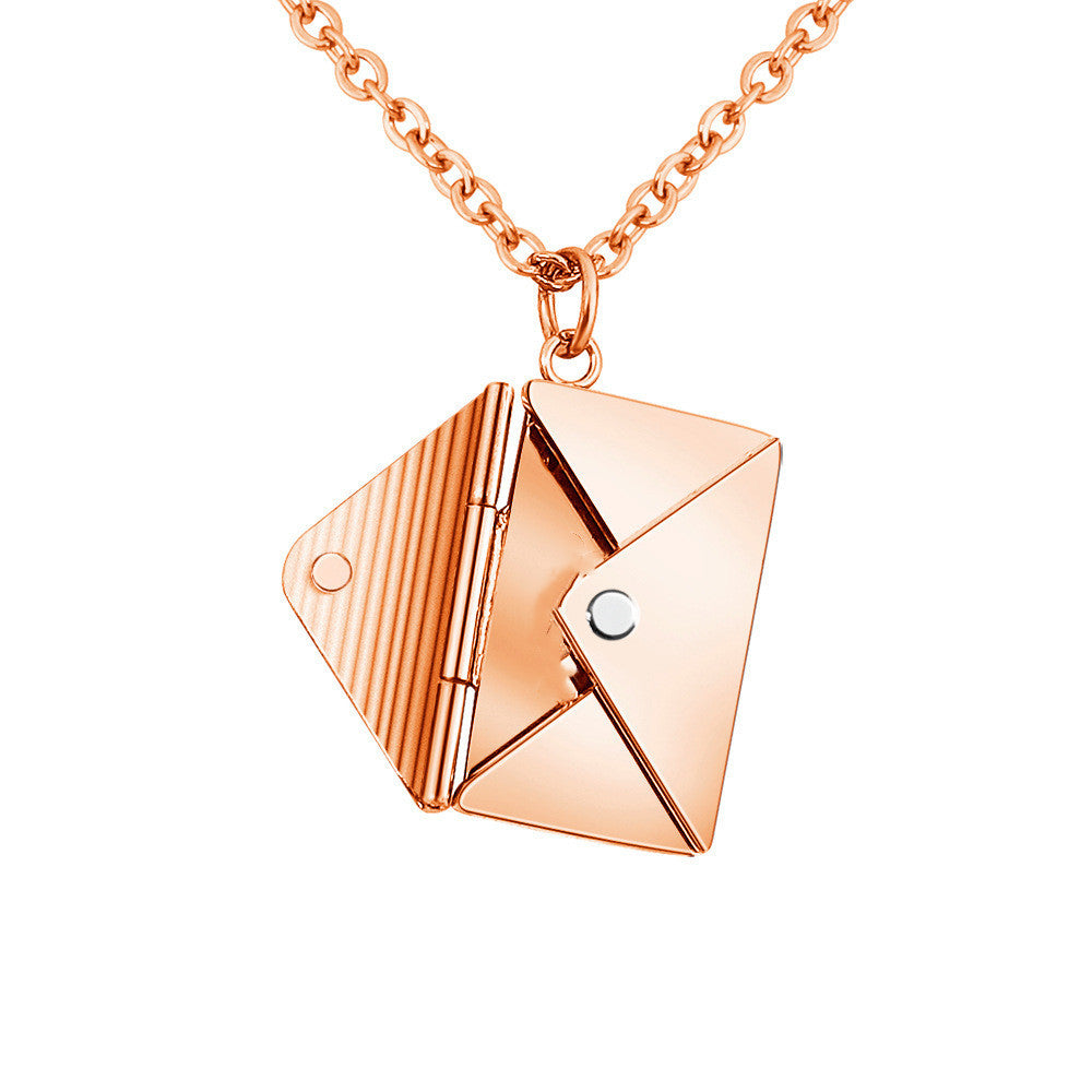 Fashion Jewelry Envelop Necklace Women Lover Letter Jewelry DealSniper.net Rose Gold