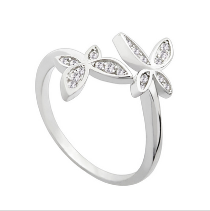 Sterling Silver Adjustable Butterfly Ring Jewelry dealsniper-net