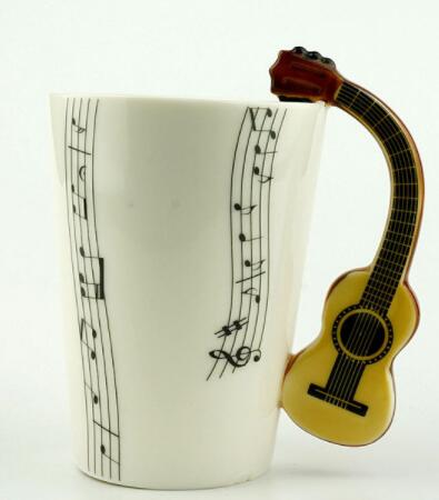 Creative Music Violin Style Guitar Ceramic Mug Coffee Tea Gifts