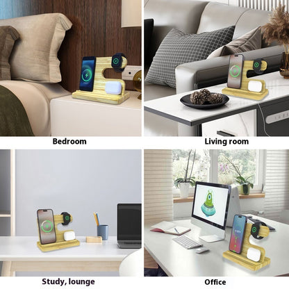 Bamboo Three-in-one Wireless Charger Bracket Gadgets Gym From House