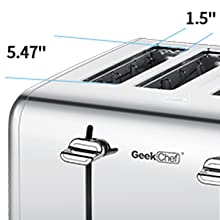 Prohibit Shelves In The Amazon. Toaster 4 Slice, Geek Chef Stainless Steel Extra-Wide Slot Toaster With Dual Control Panels Of Bagel,Defrost,Cancel Function,Ban Amazon Home dealsniper-net