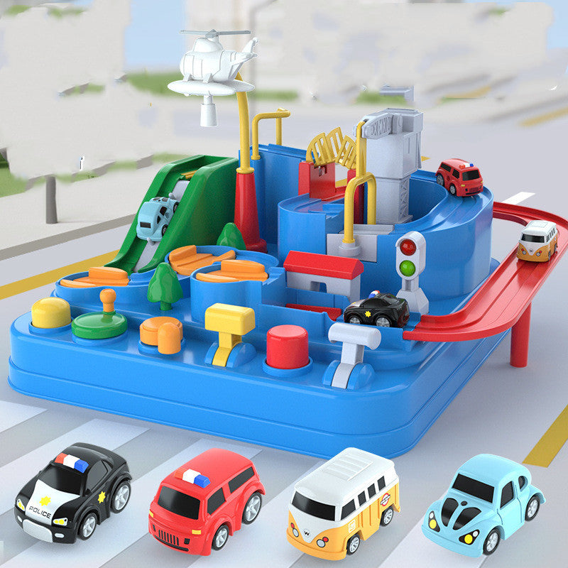 Cars Pass Through Big Adventure Parking Lot Rail Car Toy Car Track Kids Toy Kids dealsniper-net Blue