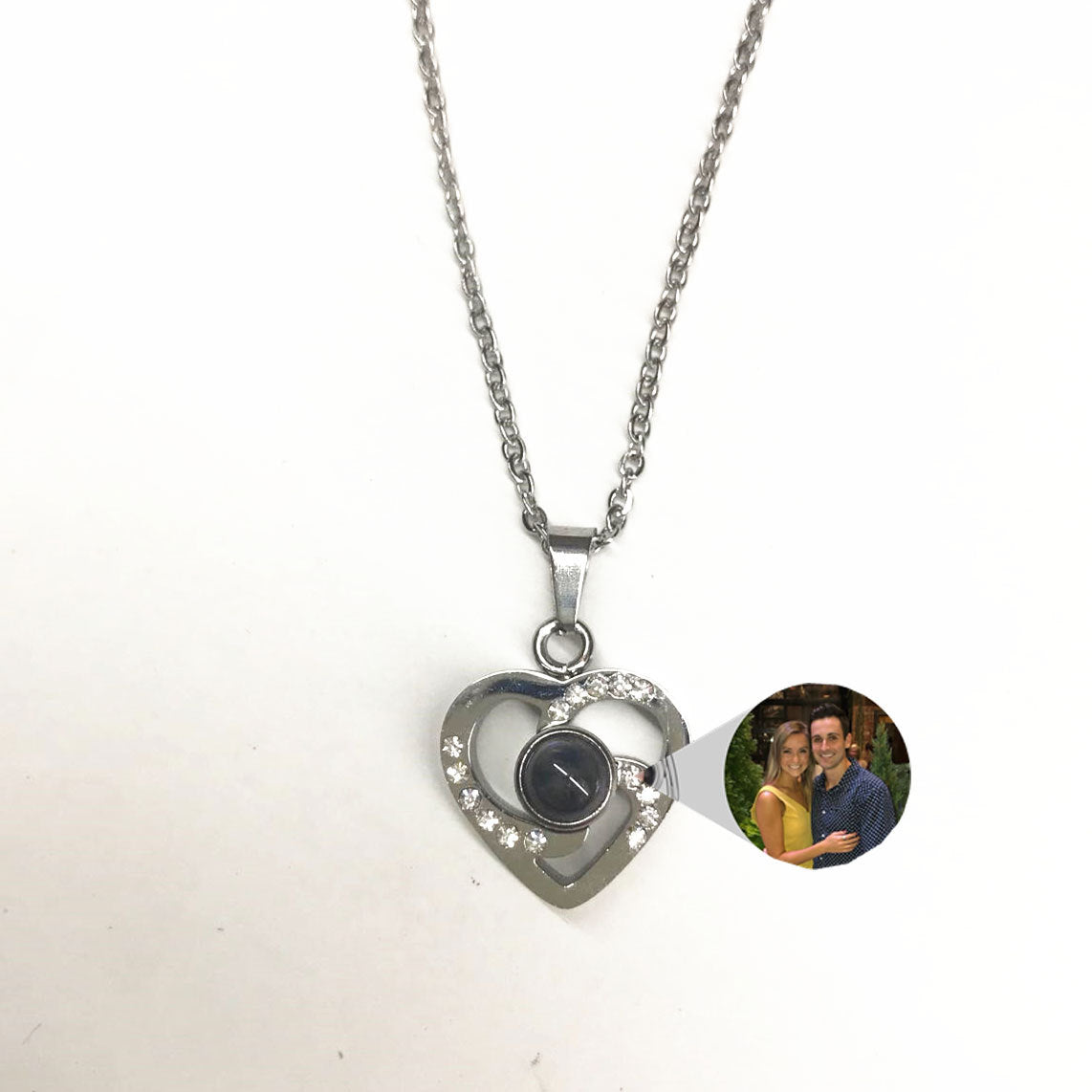 S925 Silver Romantic Colorful Photo Projection Necklace