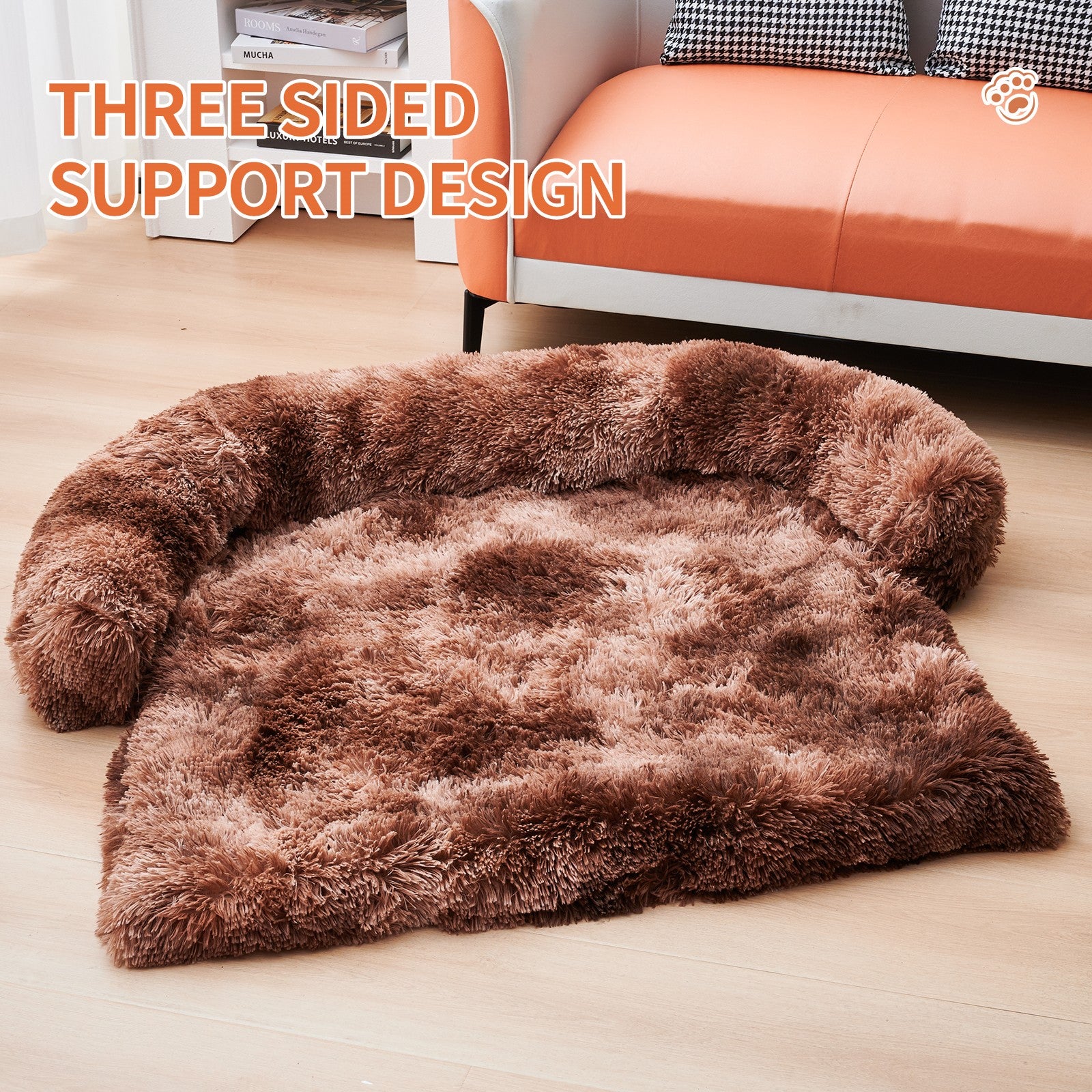 Calming Dog Bed Fluffy Plush Dog Mat For Furniture Protector Pets dealsniper-net