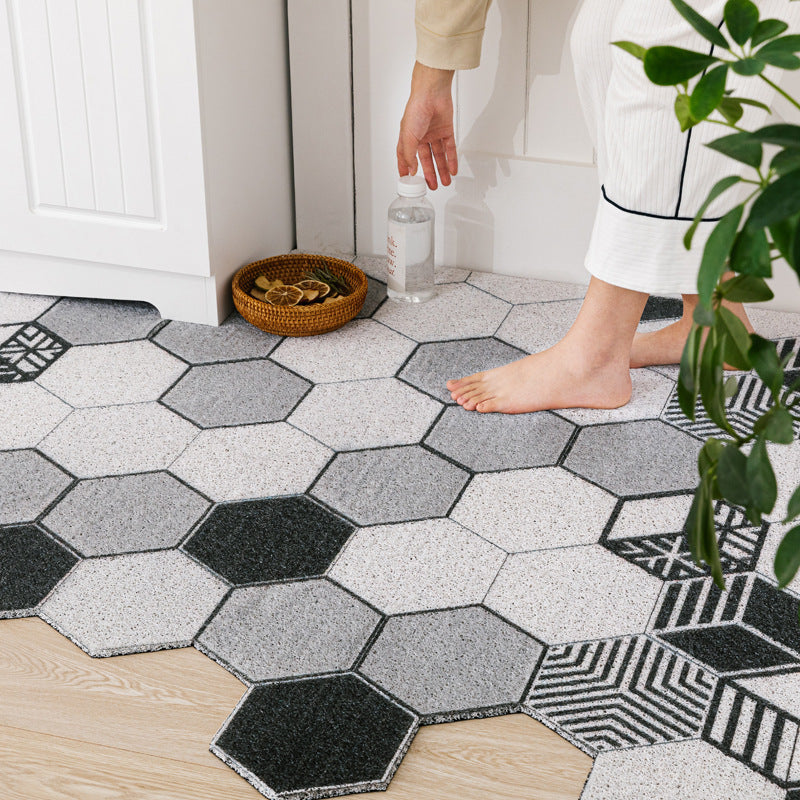 Non-slip Washable Hexagon Printed Custom Cut Doormat Carpet House DealSniper.net E 40x120cm