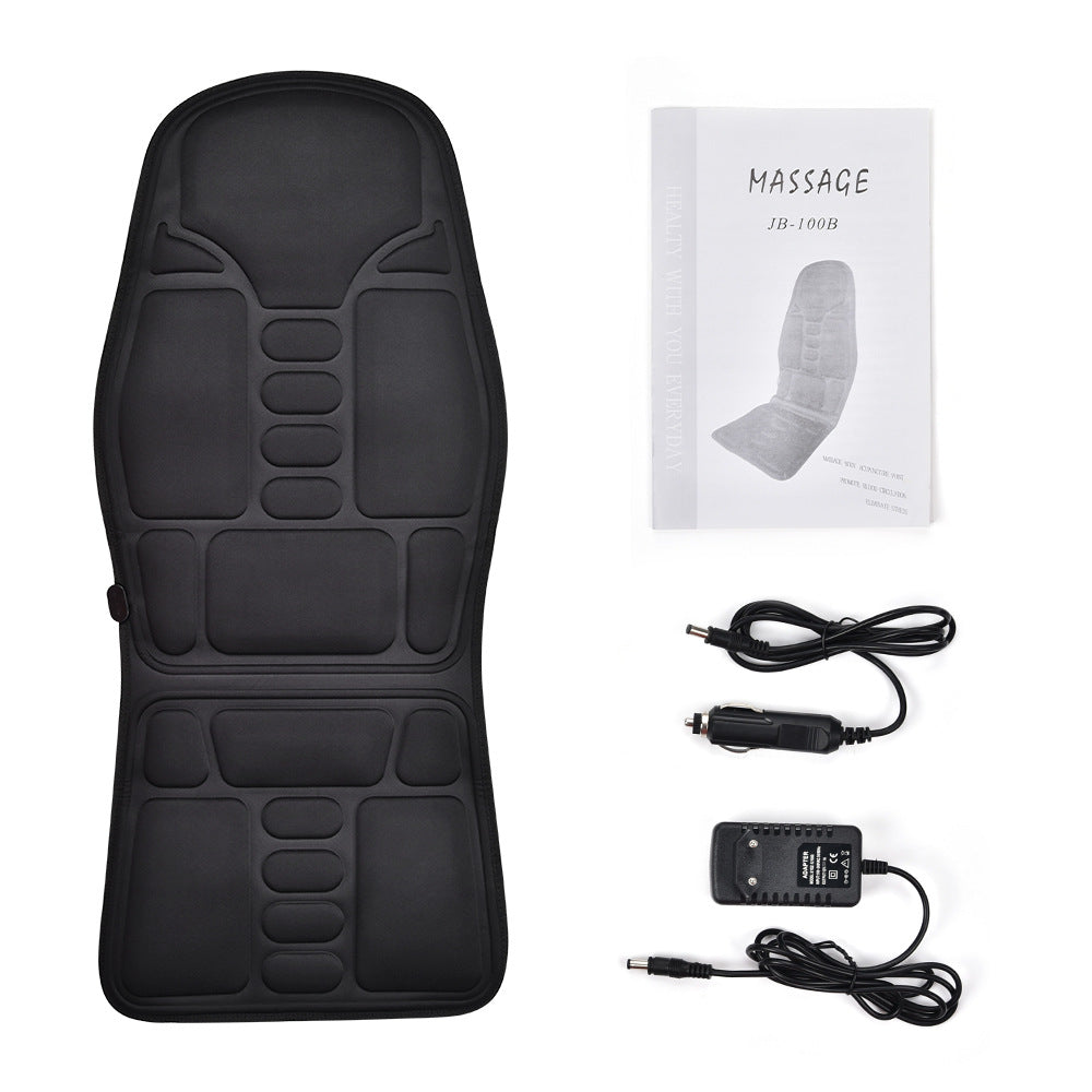 Car Electric Heated Massage Seat Cushion Pain Neck Waist Relaxation Health dealsniper-net Black AU