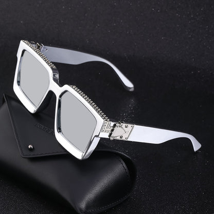 Diamond-Encrusted Large Square Frame Sunglasses For Women Women Gym From House