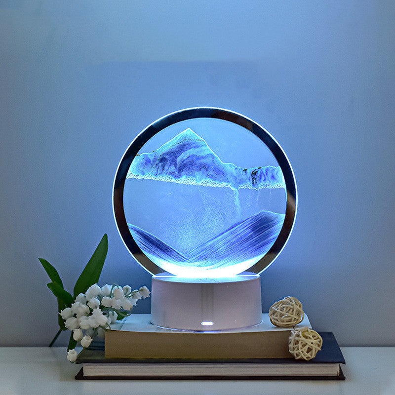 Desktop Quicksand Painting Dynamic Decoration Hourglass Lamp Home Decor Gym From House