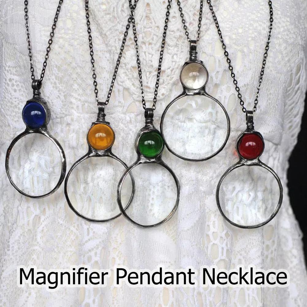 New Mother's Day Magnifying Glass Pendant Necklace Jewelry Gym From House