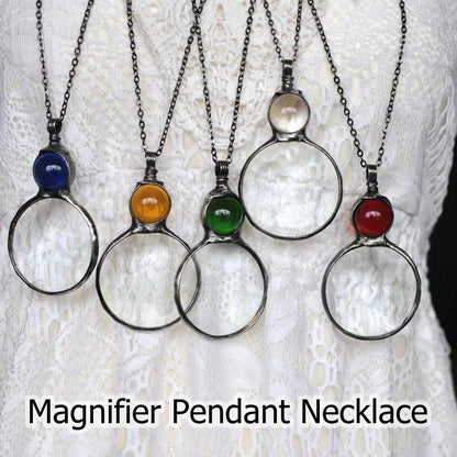 New Mother's Day Magnifying Glass Pendant Necklace Jewelry Gym From House