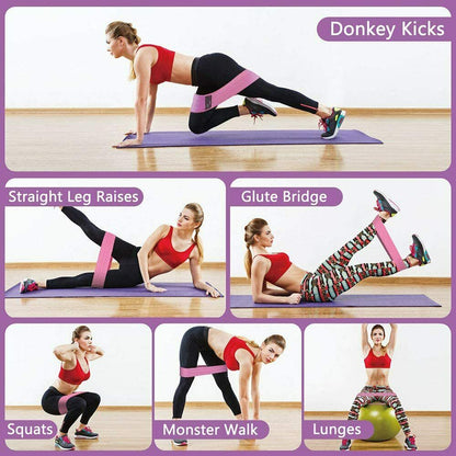 Workout Resistance Bands Loop Set Fitness Yoga Legs & Butt Workout Exercise Band Sports DealSniper.net