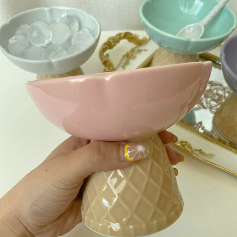 Ceramic Cute Ice Cream Bowl Fruit Bowl Breakfast Oatmeal Fried