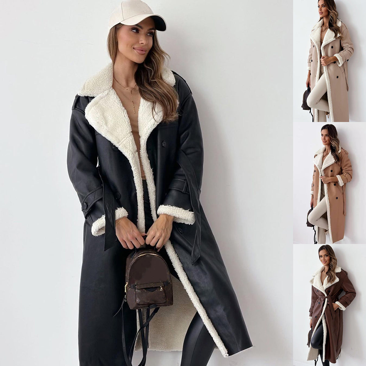 Winter Jacket With Belt Fashion Double Breasted Lapel Windbreaker Women Gym From House