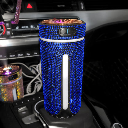 Luxury Diamond Car Humidifier LED Light Car Diffuser Vehicle DealSniper.net Blue USB