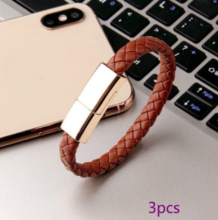 New Bracelet Charger USB Charging Cable Data Charging Electronics dealsniper-net Brown 3pcs Android interface 20cm