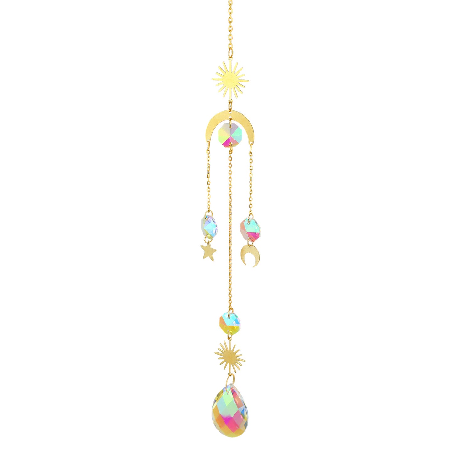 Crystal Sun Catcher Moon Star Wind Chime Pendant Deals DealSniper.net 8 Style