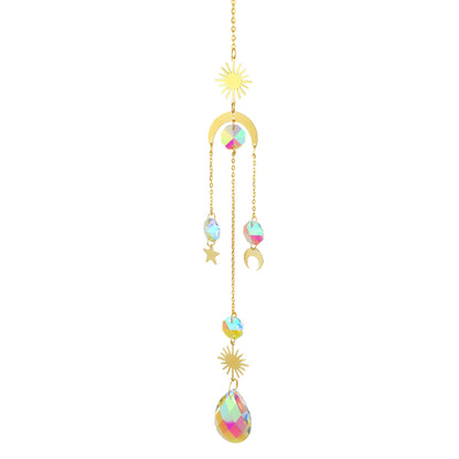 Crystal Sun Catcher Moon Star Wind Chime Pendant Deals DealSniper.net 8 Style
