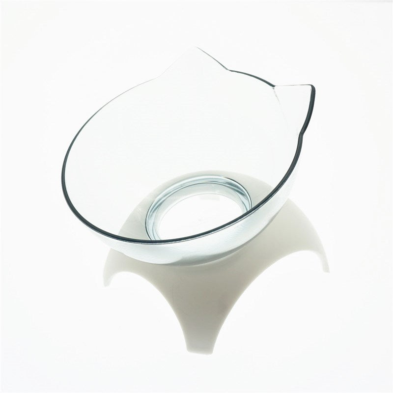 Cat Double Bowl Cat Food Bowl Protects Cervical Vertebra Pets Gym From House Single clear white
