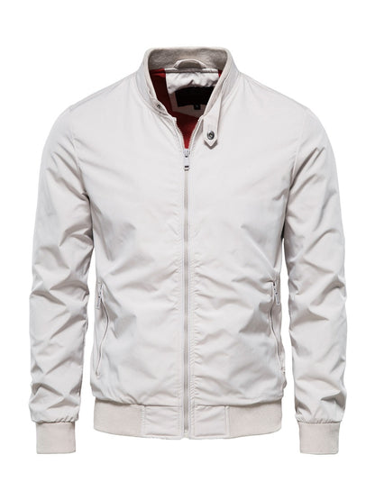 Trendy Men's Jacket Spring And Autumn Coat Fashion Outerwear Men Gym From House 836 beige 4XL