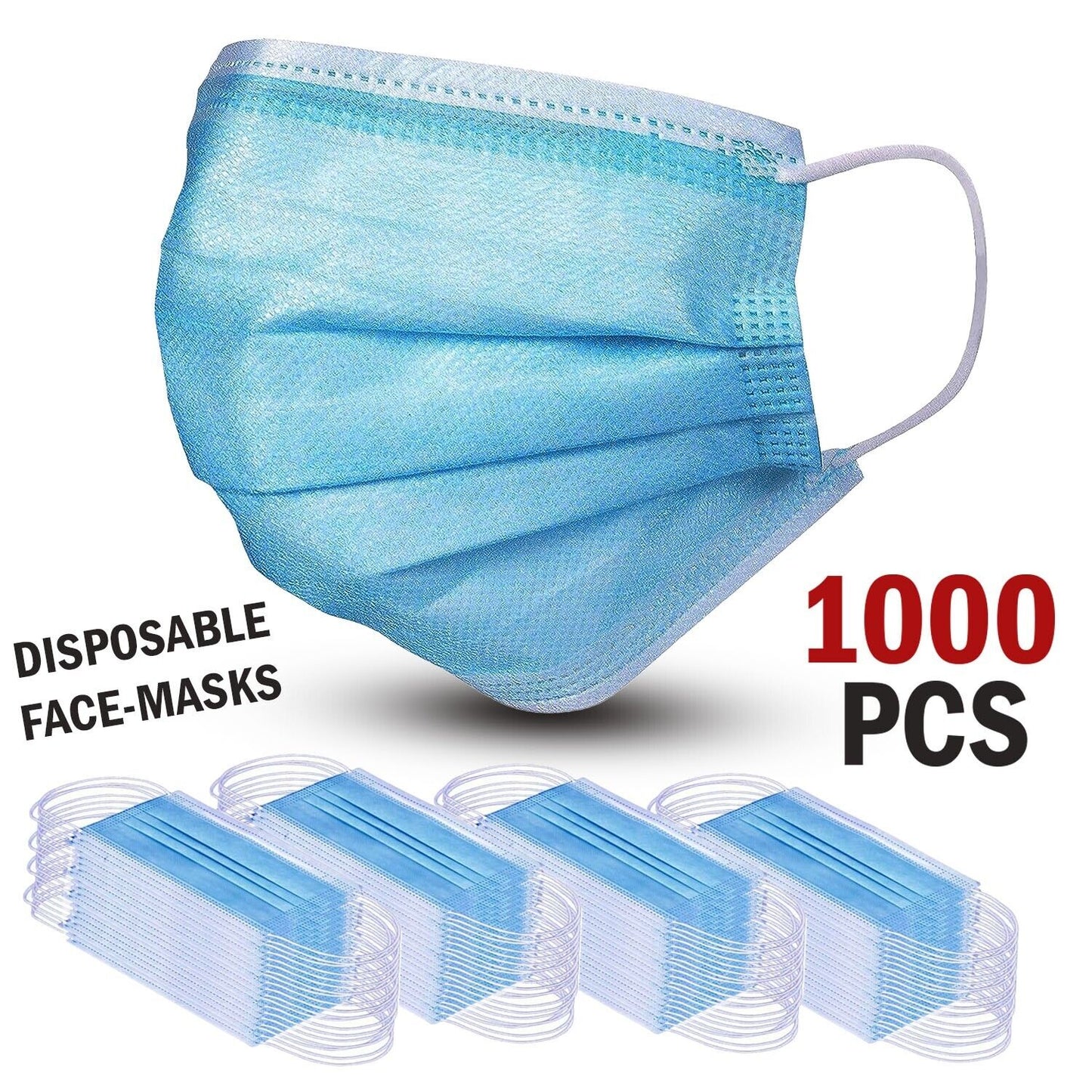 1000 Pcs Disposable Face Mask Non Medical Surgical 3-Ply Health dealsniper-net