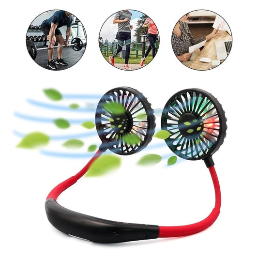 Mini Portable Hanging Neckband Fan USB Rechargeable