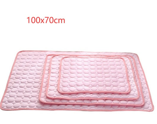 Pet Dog Cat Ice Silk Cold Nest Pad For Cooling In Summer Pets dealsniper-net Pink 102x70cm