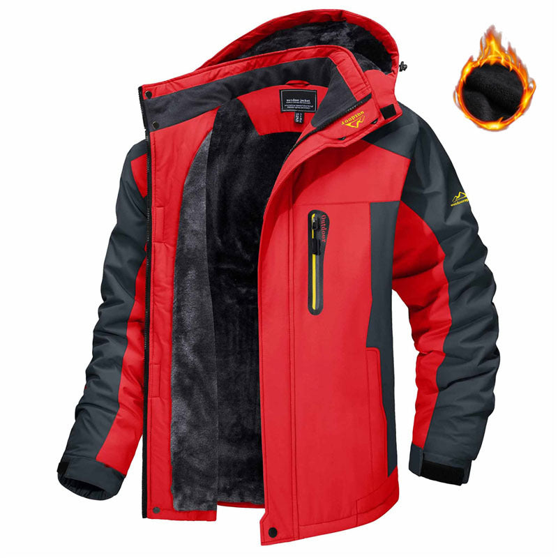 Winter Hooded Jacket Fashion Casual Warm Fleece Coat Men Gym From House