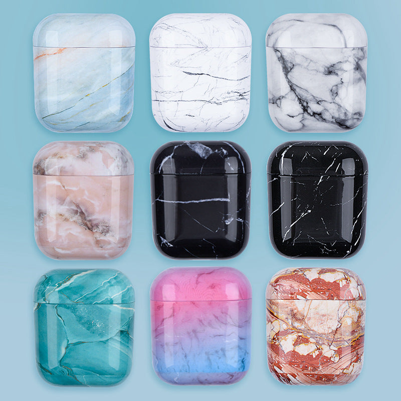 Compatible with Apple, Compatible with Apple , Marbled earphone case Gadgets dealsniper-net