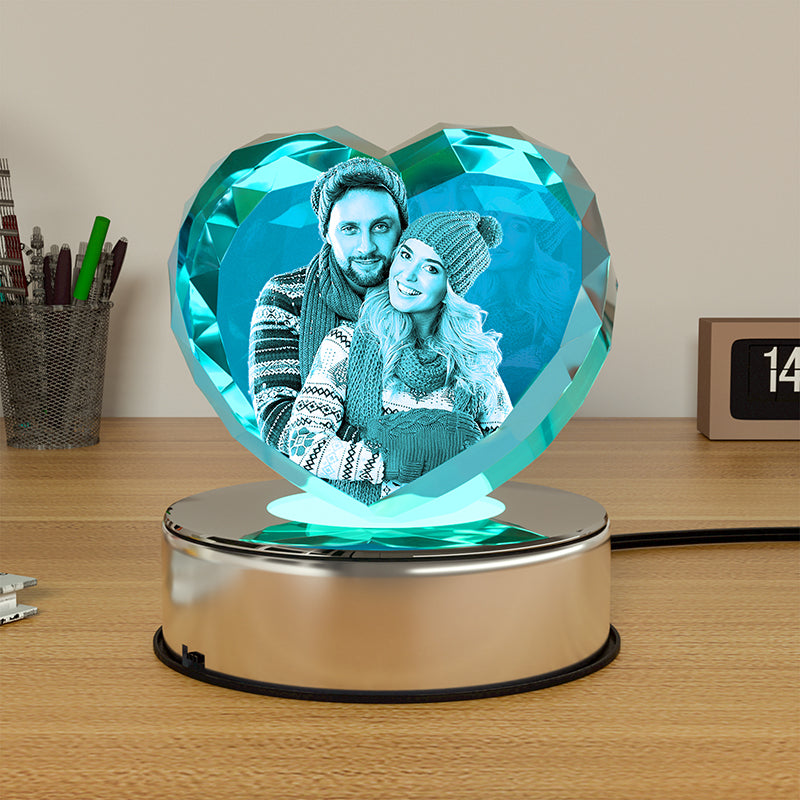 LED Light Base For 3D Crystal Photo Wood Lighted Display Home Decor DealSniper.net 7 Colors Rotating Light Base