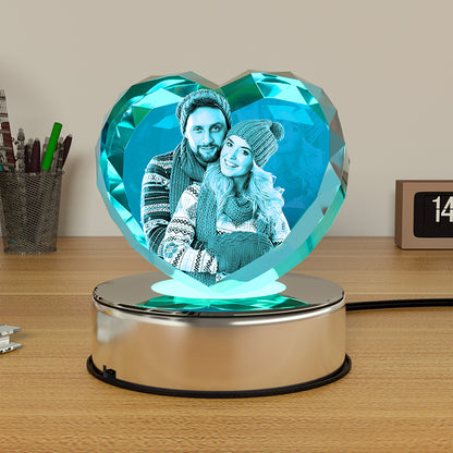 LED Light Base For 3D Crystal Photo Wood Lighted Display Home Decor DealSniper.net 7 Colors Rotating Light Base
