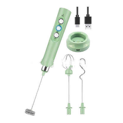 Stainless Steel Mixer Baking Eggbeater Electric Milk Frothing Kitchen DealSniper.net Green