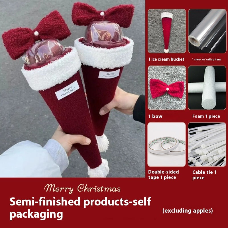 Christmas Gift Christmas Eve Single Bow Christmas Eve Fruit Bouquet Holidays dealsniper-net Finished Product Without Apple
