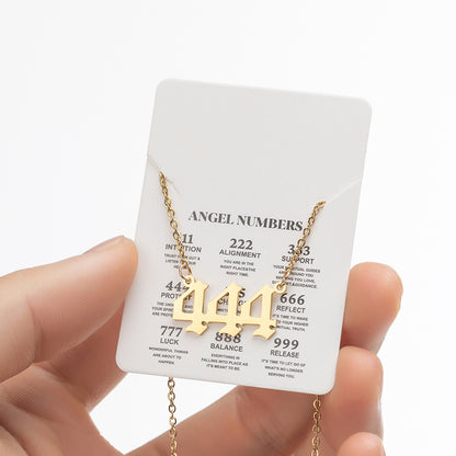 Women's New Angel Lucky Digital Pendant Necklace Jewelry dealsniper-net Body Gold Number4