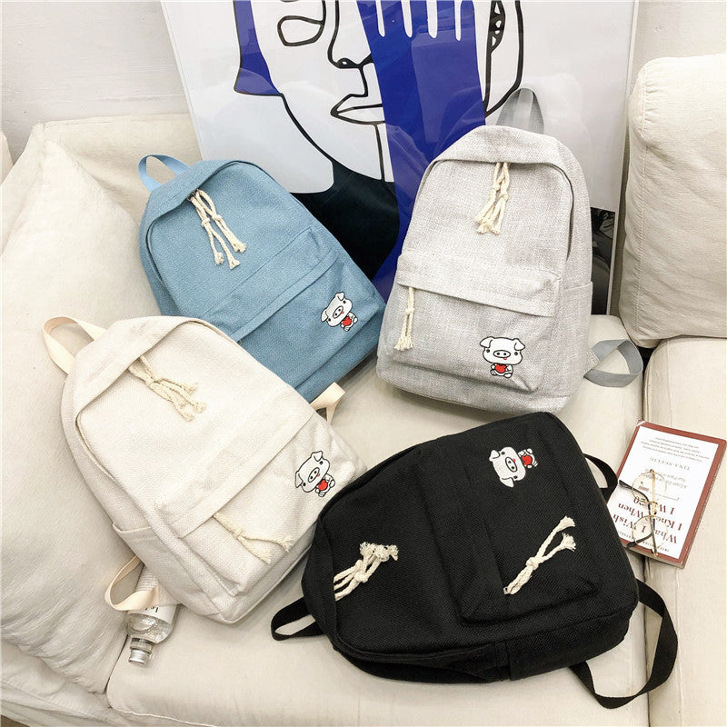 New Fashion Joker Simple Solid Color Backpack Women Gym From House