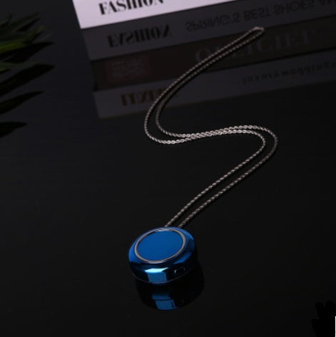 Wearable portable negative ion air purifier Necklace wear purifying pendant gift Jewelry dealsniper-net Blue silver