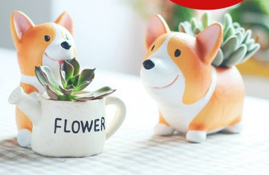 Flower Pot Mini Plant Pot Modern Pet Dog Annimal Style Pots Home Decor Gym From House