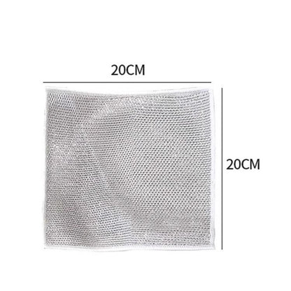 Silver Silk Rag Double-sided Kitchen Magic Dishcloth Kitchen dealsniper-net Silver Double Layer 10pcs