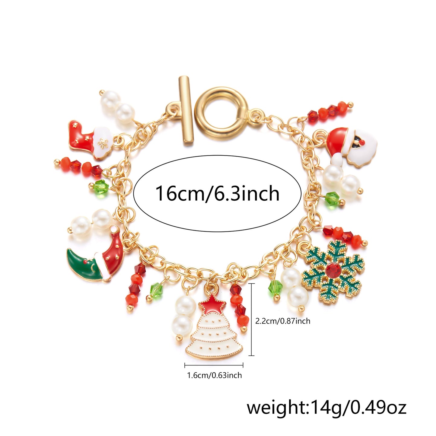 Personalized Christmas Bracelet Christmas Tree Santa Claus Jewelry Gym From House