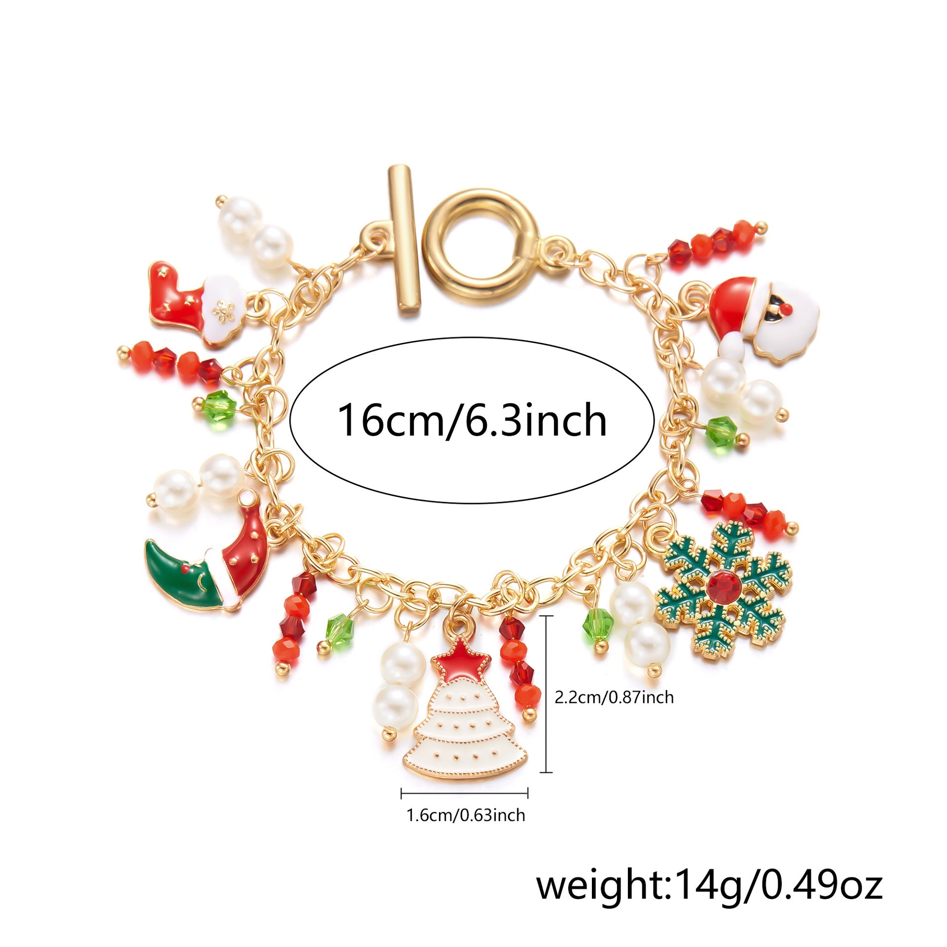 Personalized Christmas Bracelet Christmas Tree Santa Claus Jewelry Gym From House