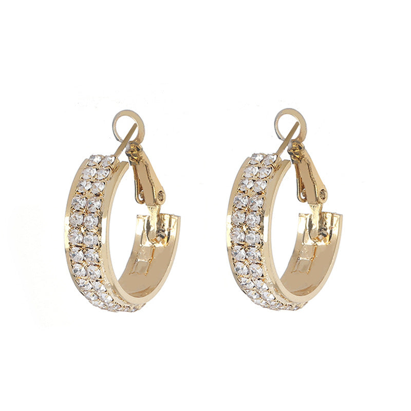 Micro-set Full Of Diamonds Exquisite Fashion Earrings Jewelry dealsniper-net Gold colour