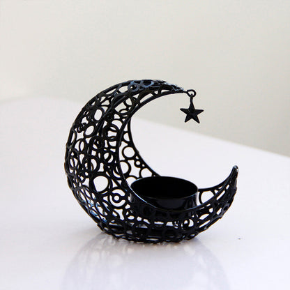 Light Luxury Crescent Moon Star Moon Candle Holder Home Decor dealsniper-net