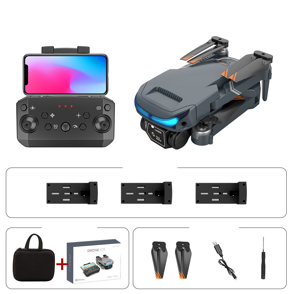 High-definition Dual-lens Multi-rotor Optical Flow Fixed-height Electronics Gym From House Dark Grey 3Battery USB