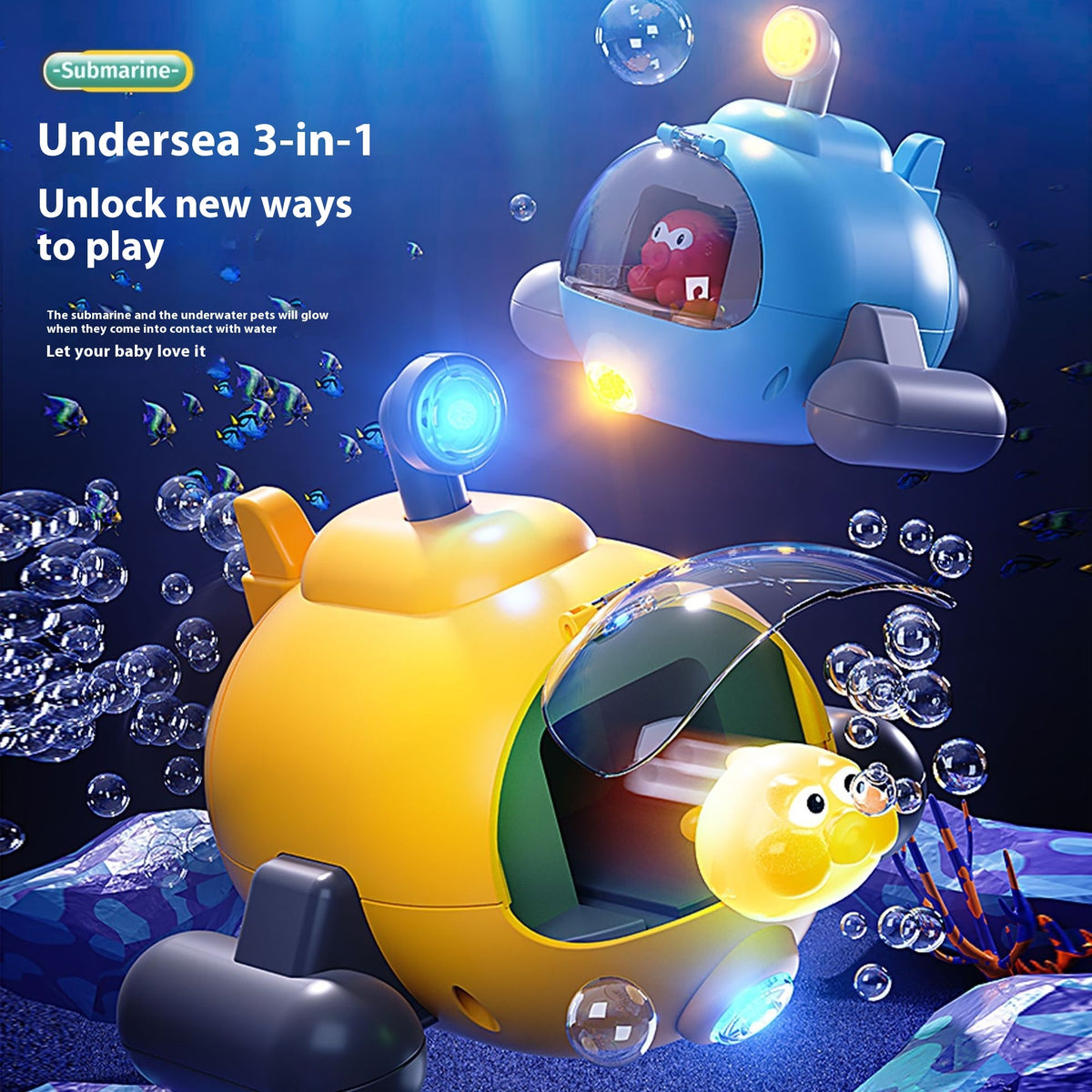 Water Toys Luminous Catapult Submarine Bath Toys Kids DealSniper.net