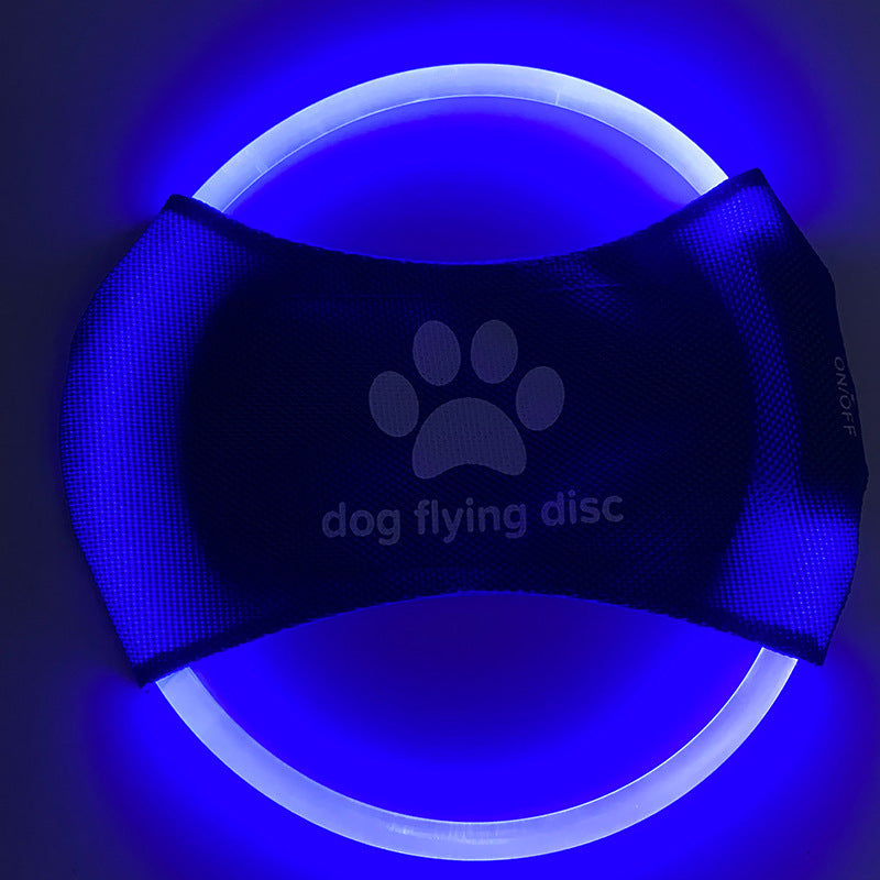 Dog Flying Discs Light Glowing LED Luminous Training Pets dealsniper-net Blue Light USB