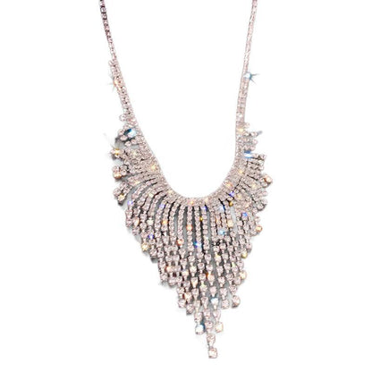 Exaggerated Stylish Trendy Necklace Spring New Diamond Tassel Jewelry Gym From House