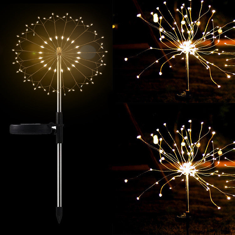 New Ground Plug Solar Fireworks Light LED Light String Copper