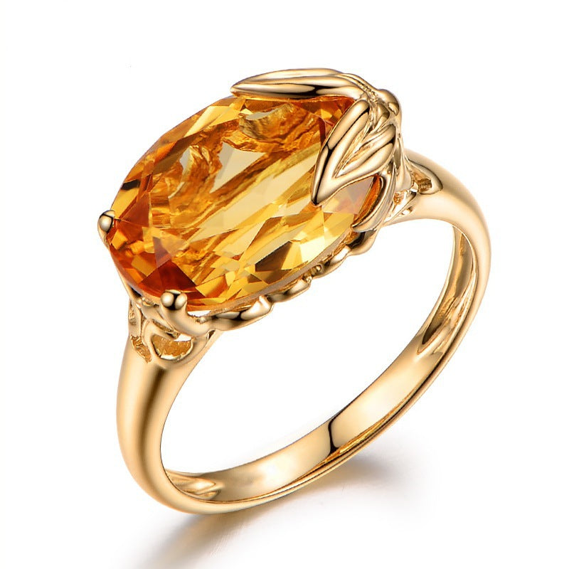 Engagement Ring Citrine Gemstone Ring Jewelry dealsniper-net