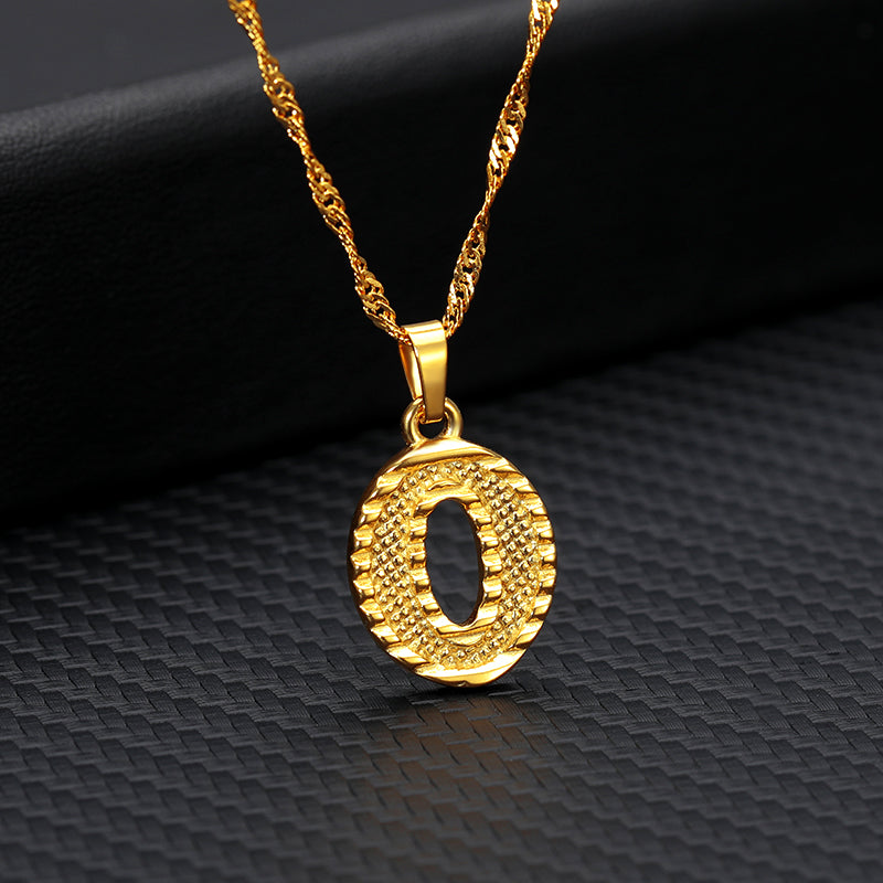 26 letters gold-plated pendant necklace Jewelry dealsniper-net O