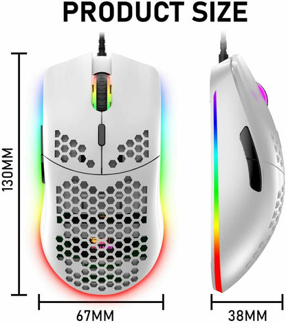 Gaming Mice Mouse 6400 DPI USB RGB Flowing Backlit Light Wired PC Laptop PS4 PS5 Random Color Gadgets dealsniper-net