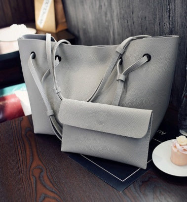 Fashion Shoulder Tote Bag Two Piece Crossbody Bag Women dealsniper-net Light grey